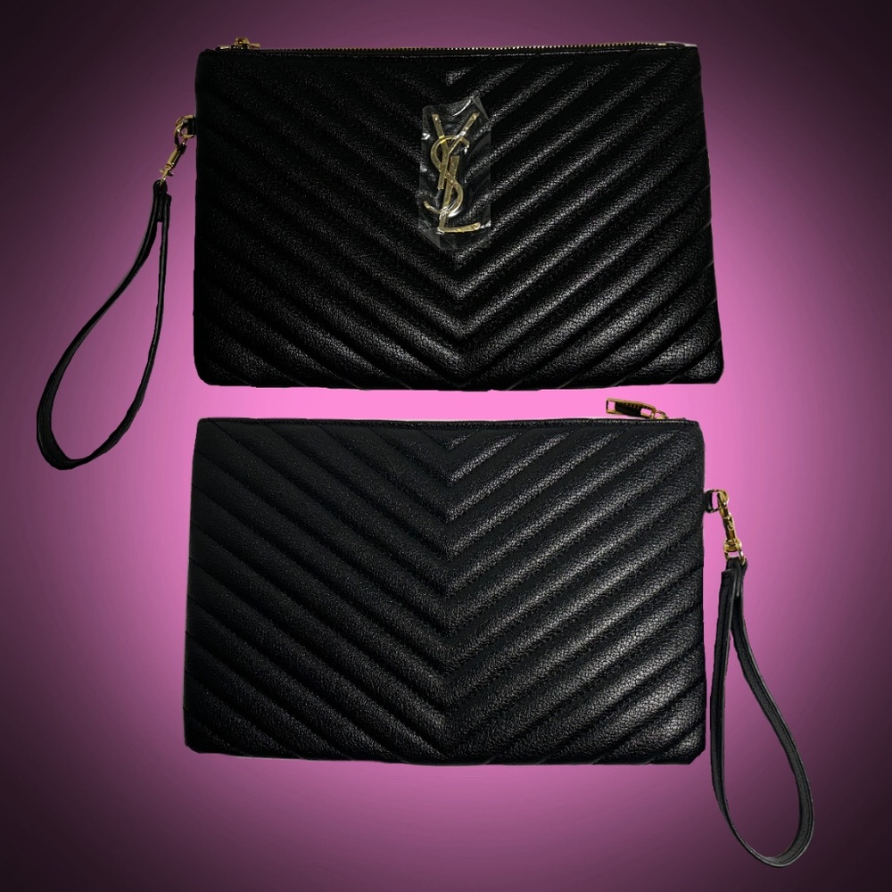 Black YSL Monogram Small Pouch